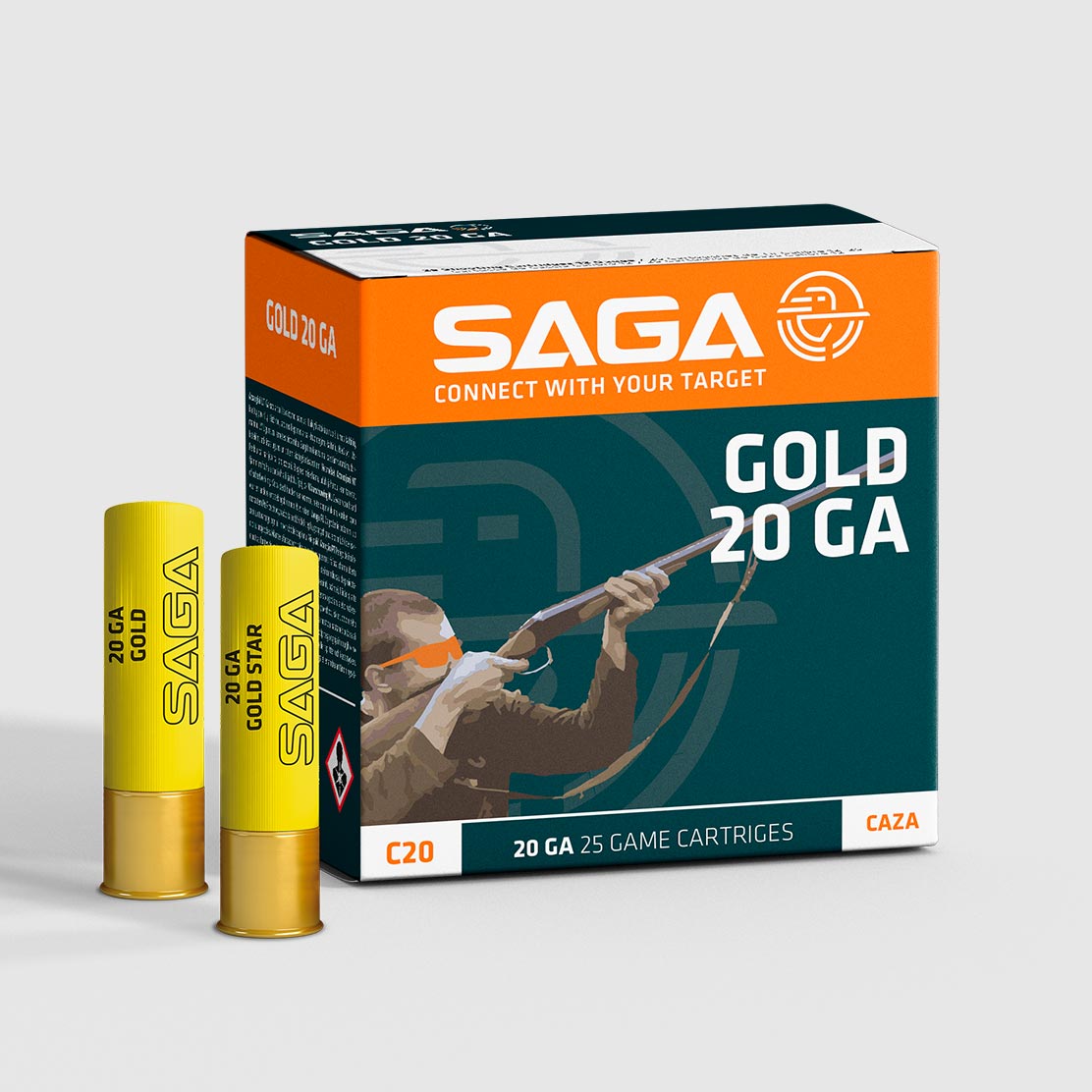 Lovecký brokový náboj Saga Gold 20 GA 20/70 brok 3,25 mm