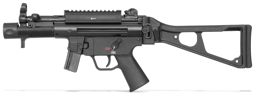 Samonabíjecí pistole Heckler & Koch SP5 K & Picatinny adaptér & sklopná paž