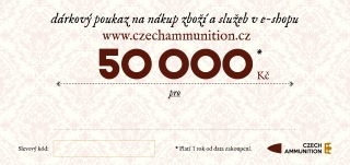 Dárkový poukaz na nákup v e-shopu www.czechammunition.cz v hodnotě 50.000 Kč