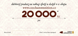 Dárkový poukaz na nákup v e-shopu www.czechammunition.cz v hodnotě 20.000 Kč
