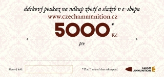 Dárkový poukaz na nákup v e-shopu www.czechammunition.cz v hodnotě 5.000 Kč