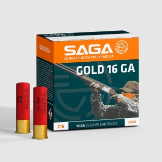 Lovecký brokový náboj Saga Gold 16 GA 16/70 brok 3,25 mm