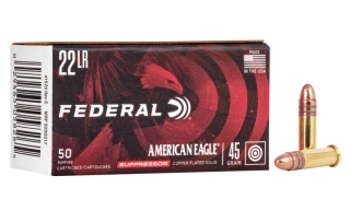 Malorážkový náboj Federal American Eagle Suppressor CPRN .22 LR 2,9 g / 45 grs
